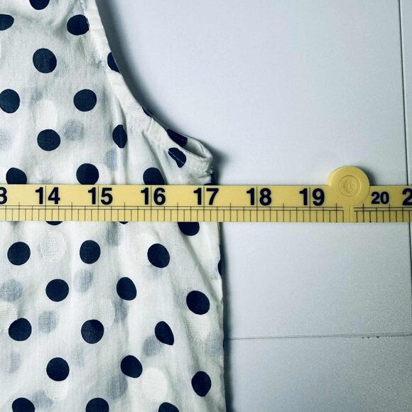 J.Crew White & Navy Polka Dot Sleeveless Button-Down Blouse – Size 4 - Picture 5 of 6